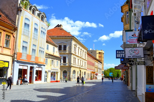 COVID time. Typical urban landscape in pandemic of the city Brasov, a town situated in Transylvania, Romania, in the center of the country © svlase