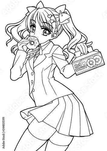 Coloring book for girls illustration photo