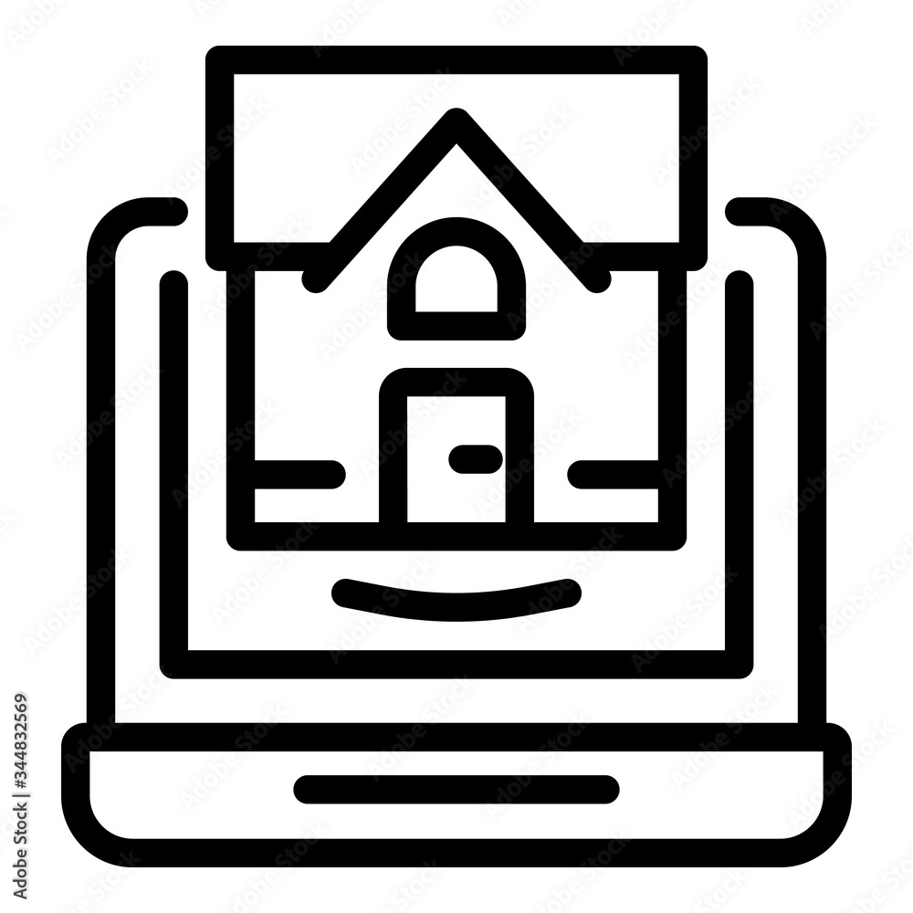 Real estate market application icon. Outline real estate market application vector icon for web design isolated on white background