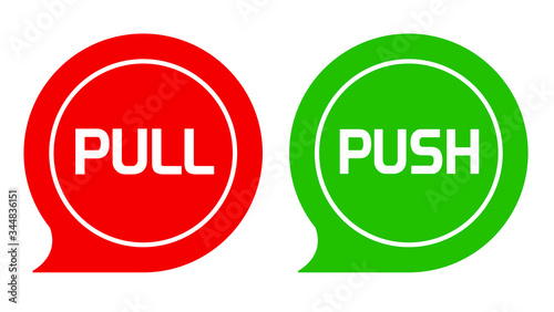 Pull and push vector sign	