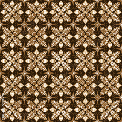 Simple pattern on traditional java batik with brown color design