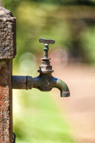 Water tap in garden