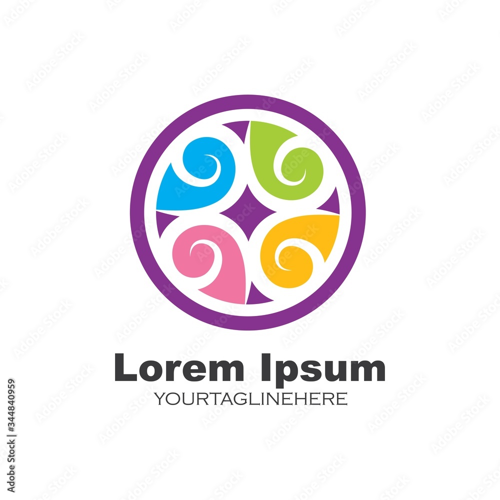 Obraz premium vortex wind logo icon vector design