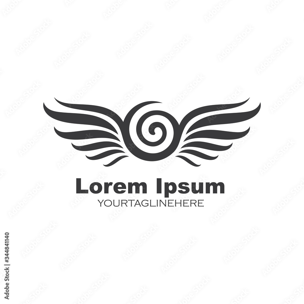 vortex wind wings concept logo icon vector design vortex wind wings concept logo icon vector design