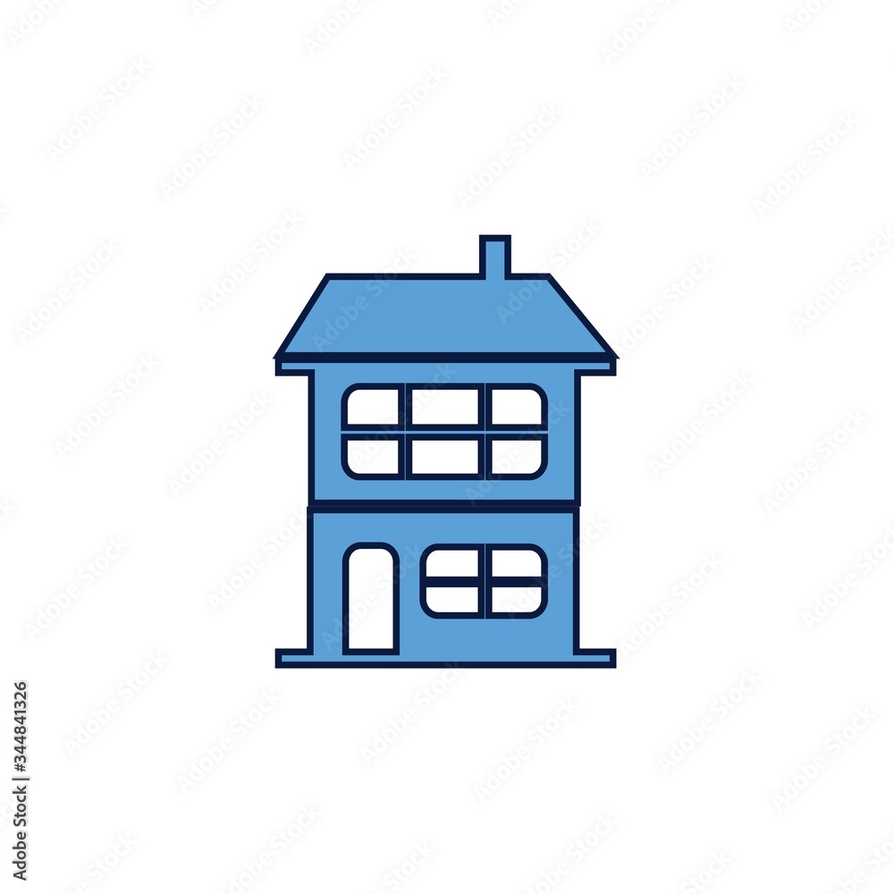 2 floor house icon vector illustration design