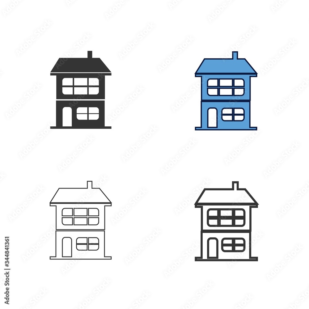 2 floor house icon vector illustration design