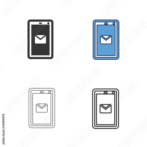 message on phone icon vector illustration design