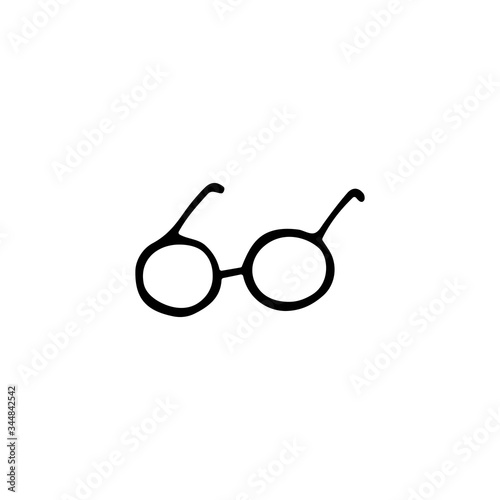 Eyeglasses hand drawn doodle icon. Glasses vector illustration for print, web, mobile and infographics isolated on white background
