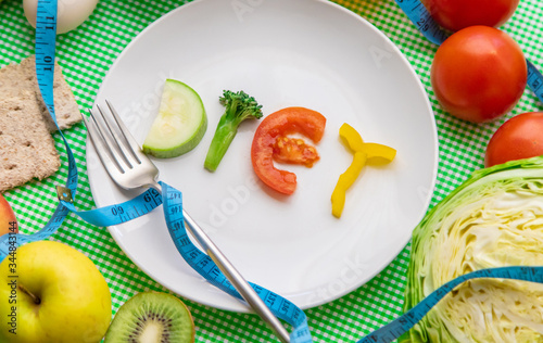 concept of diet food for weight loss. selective focus photo