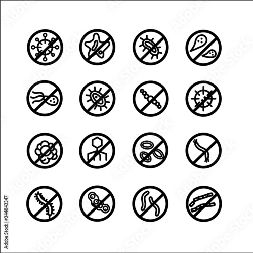 anti bestiaries, anti virus icon set