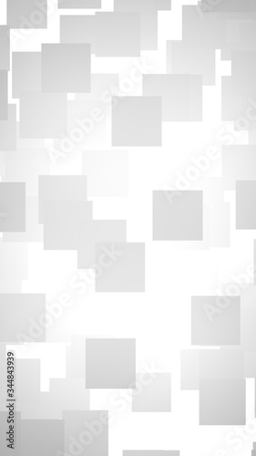 White abstract background. Misty backdrop with grey squares. 3D illustration