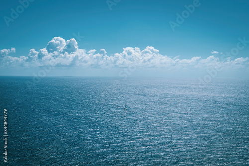 wide view of atlantic ocean with clouds