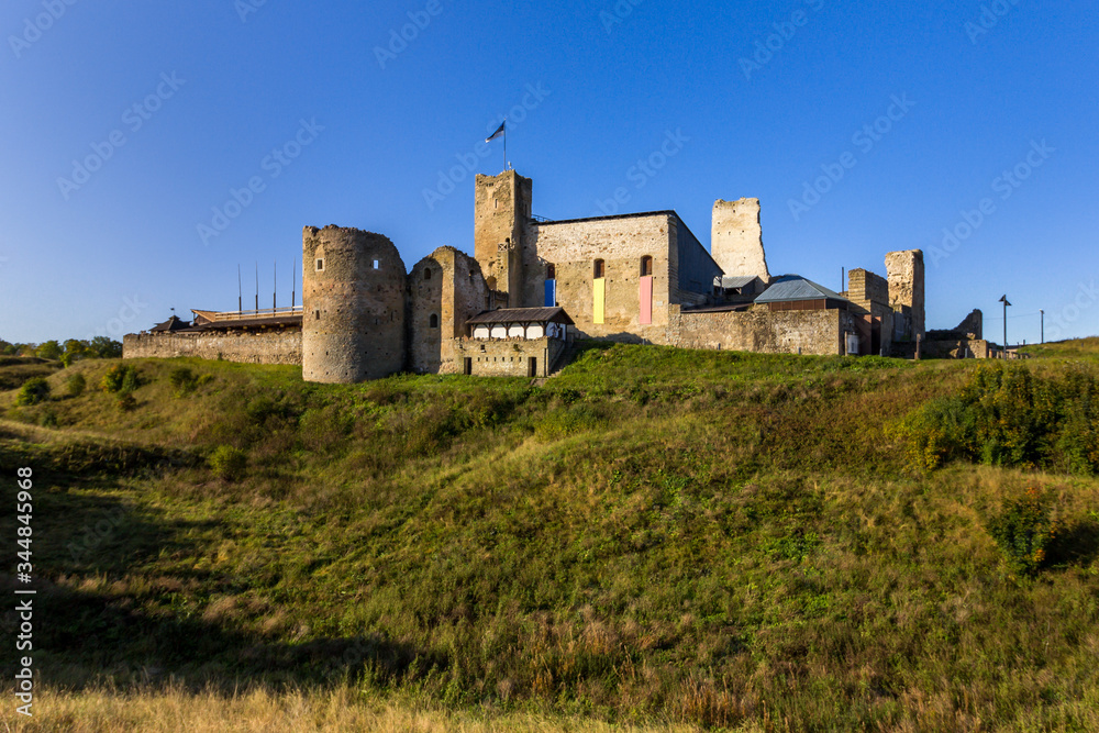 Rakvere, Estonia, Europe. The ruins of the famous medieval knight's castle in Rakvere. Castle famous place and tourist destination in Estonia