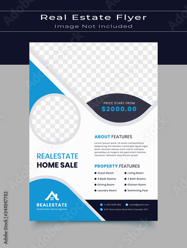 Modern Real estate Flyer Design Template - Vector
