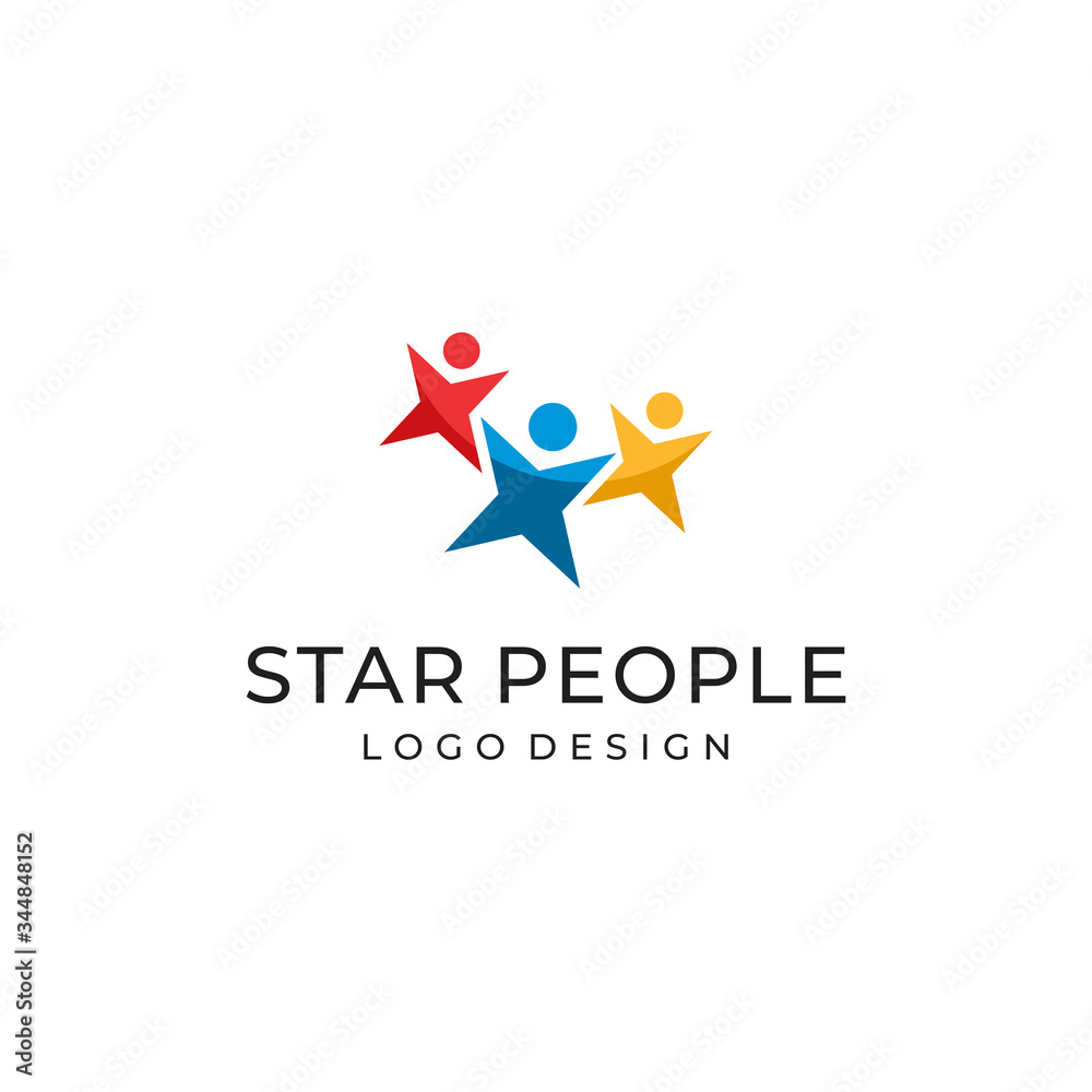 Star people logo design vector template