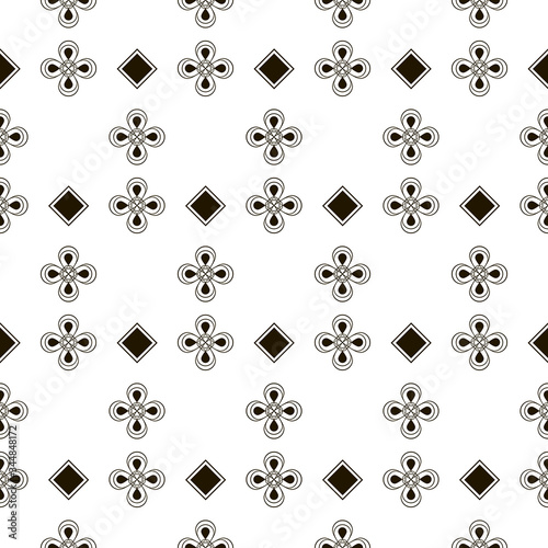 Abstract vintage geometric seamless pattern. Oramental openwork background.