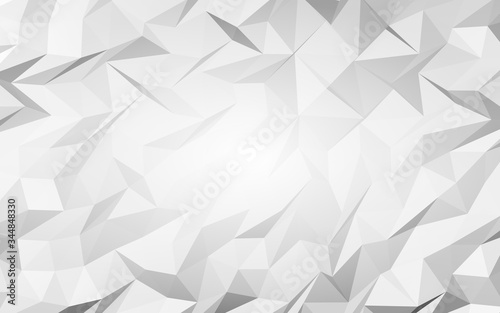 Fototapeta Naklejka Na Ścianę i Meble -  White abstract background. Lowpoly backdrop. Crumpled paper. 3D illustration