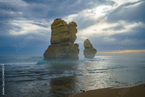 gibson steps at sunset, twelve apostles, great ocean road in victoria, australia