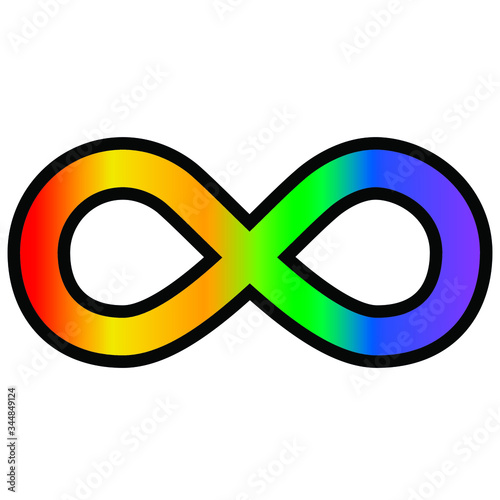 Infinity sign with rainbow colors