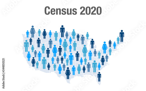 Population map of the United States for the 2020 census