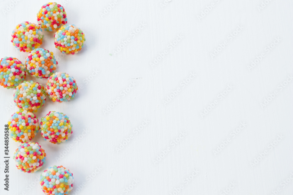 Multi-colored sweets, marmalade and sweets isolated on a white background.