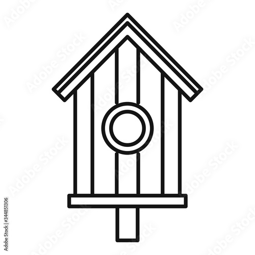 Cute bird house icon. Outline cute bird house vector icon for web design isolated on white background