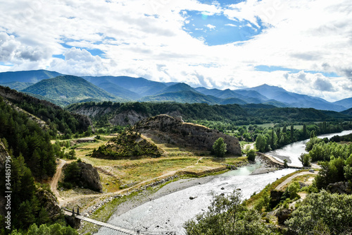 road in the mountains, photo as a background , in janovas fiscal sobrarbe , huesca aragon province photo