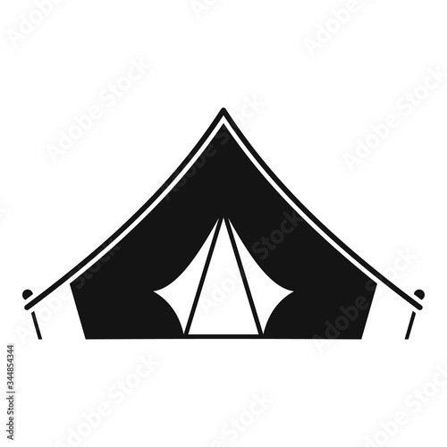 Hiking tent icon. Simple illustration of hiking tent vector icon for web design isolated on white background