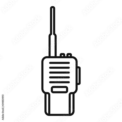 Walkie talkie icon. Outline walkie talkie vector icon for web design isolated on white background