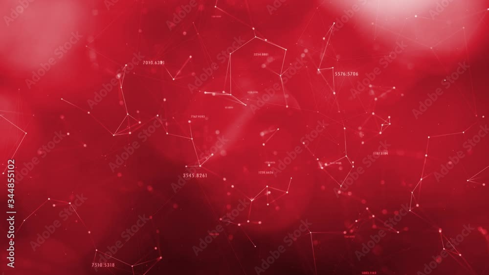 Artistic red cyberspace with numbers and lines motion Copy space animation background.