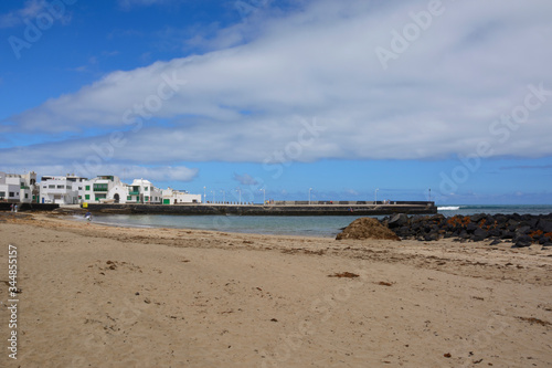 view of Caleta de Famara on Lanzarote island (Canary Islands)