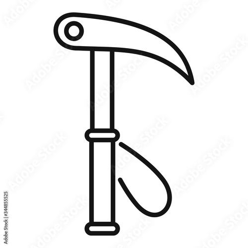 Hiking ice pick icon. Outline hiking ice pick vector icon for web design isolated on white background