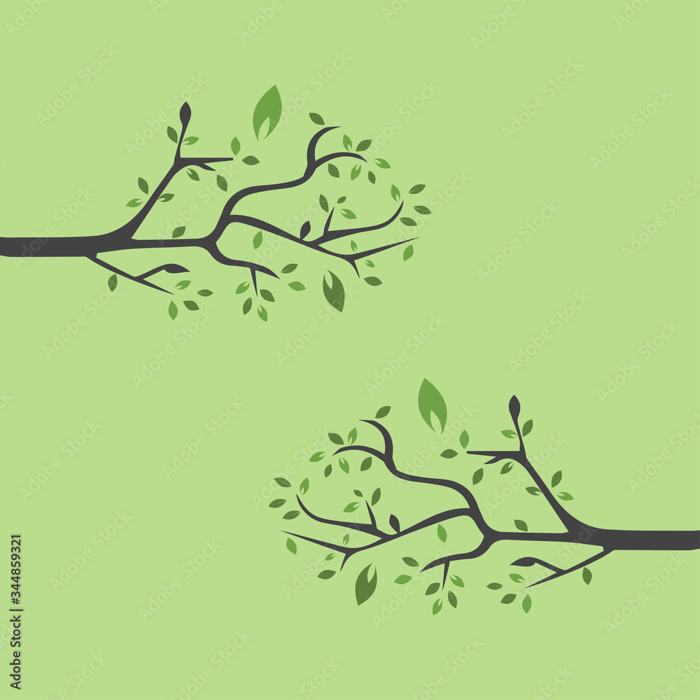 Fototapeta premium Vector branch , Hand drawn illustration of tree branch design template