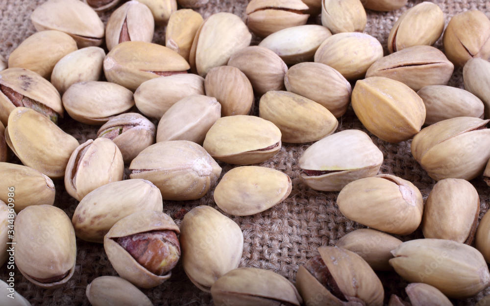 Pistachio nuts on bagging Pistachio nuts on bagging