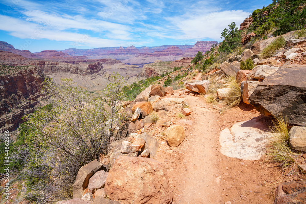 hiking the grandview trail at the south rim of grand canyon in arizona,usa