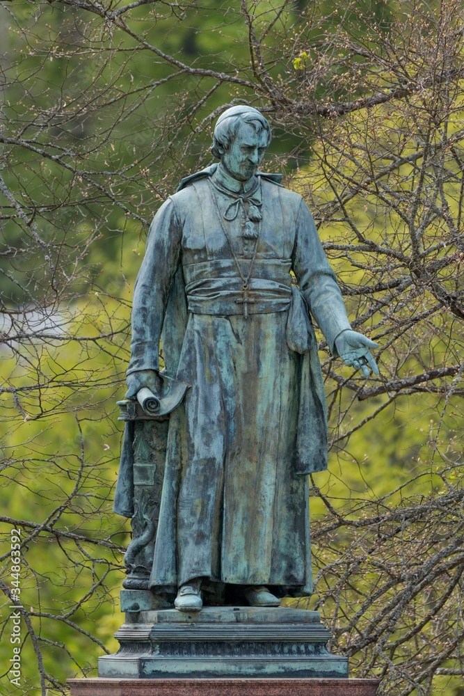 Statue of monastery Tepla abbot Reitenberger - one of spa founders - resort Marianske Lazne (Marienbad) - Czech Republic Statue of monastery Tepla abbot Reitenberger - one of spa founders - resort Marianske Lazne (Marienbad) - Czech Republic