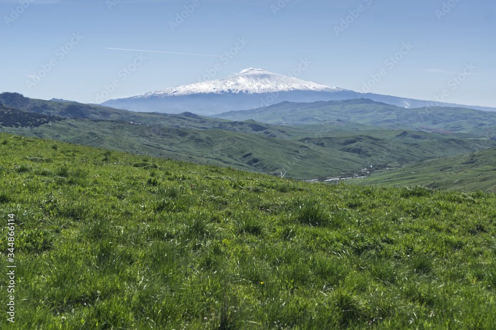 Splendida vista del vulcano Etna