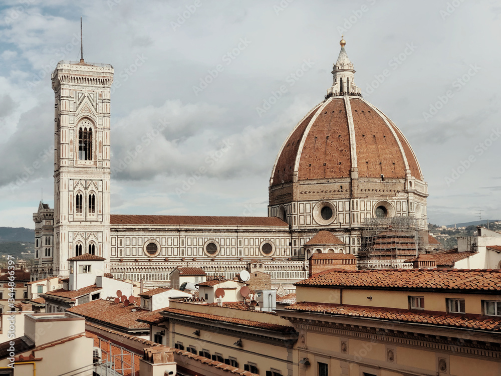 View from the window in Italy. Florence, Santa Maria del Fiore, Duomo