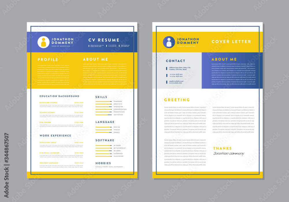 Curriculum vitae CV Resume Template Design