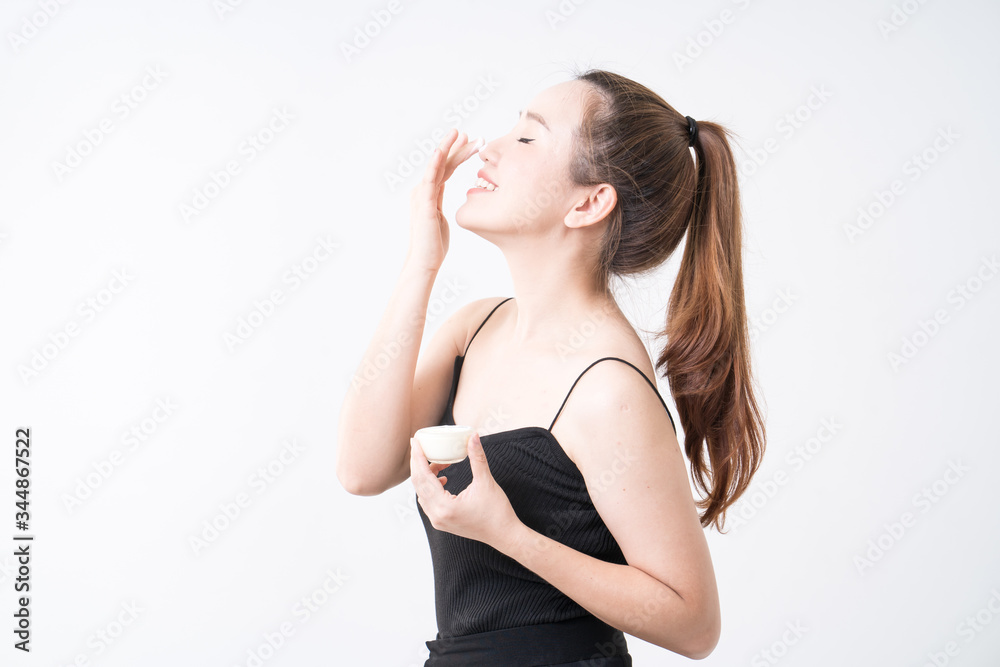 Beauty female with make up concept on the white background. Beauty female with make up concept on the white background.