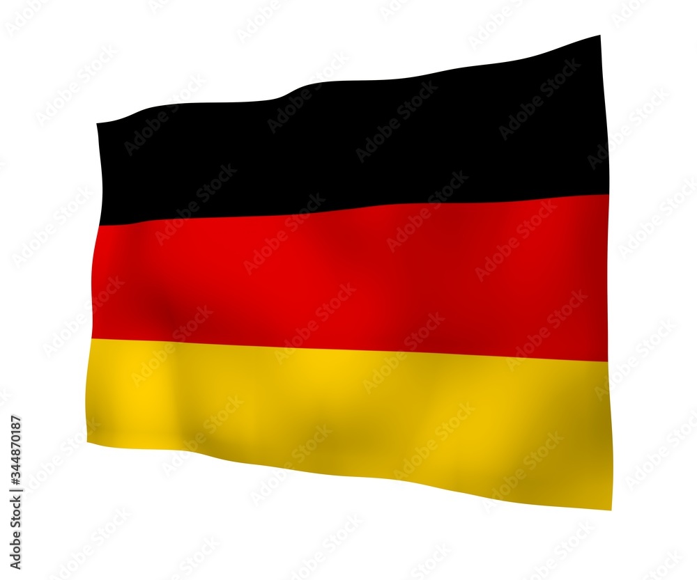 Flag of Germany. Wide format 3D illustration. State symbol of the Federal Republic of Germany. 3D rendering Flag of Germany. Wide format 3D illustration. State symbol of the Federal Republic of Germany. 3D rendering