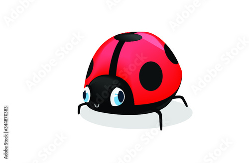 ladybug cute animal character bug kids on white background