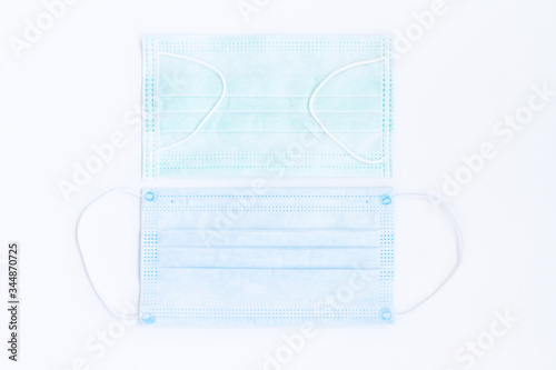 Surgical mask protection isolated on white background