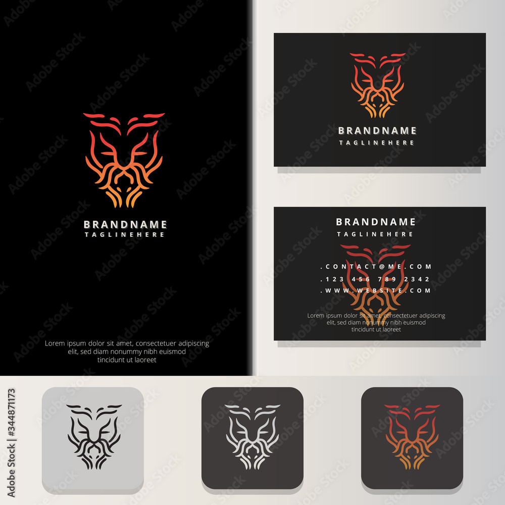 HEAD IN FLAME LOGO DESIGN WITH BUSINESS CARD DESIGN TEMPLATES.MODERN MINIMALIST AND SIMPLE ELEGANT STYLE. HEAD IN FLAME LOGO DESIGN WITH BUSINESS CARD DESIGN TEMPLATES.MODERN MINIMALIST AND SIMPLE ELEGANT STYLE.