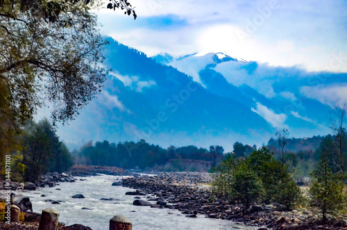 Mountain with grass nature landscape Himachal pradesh