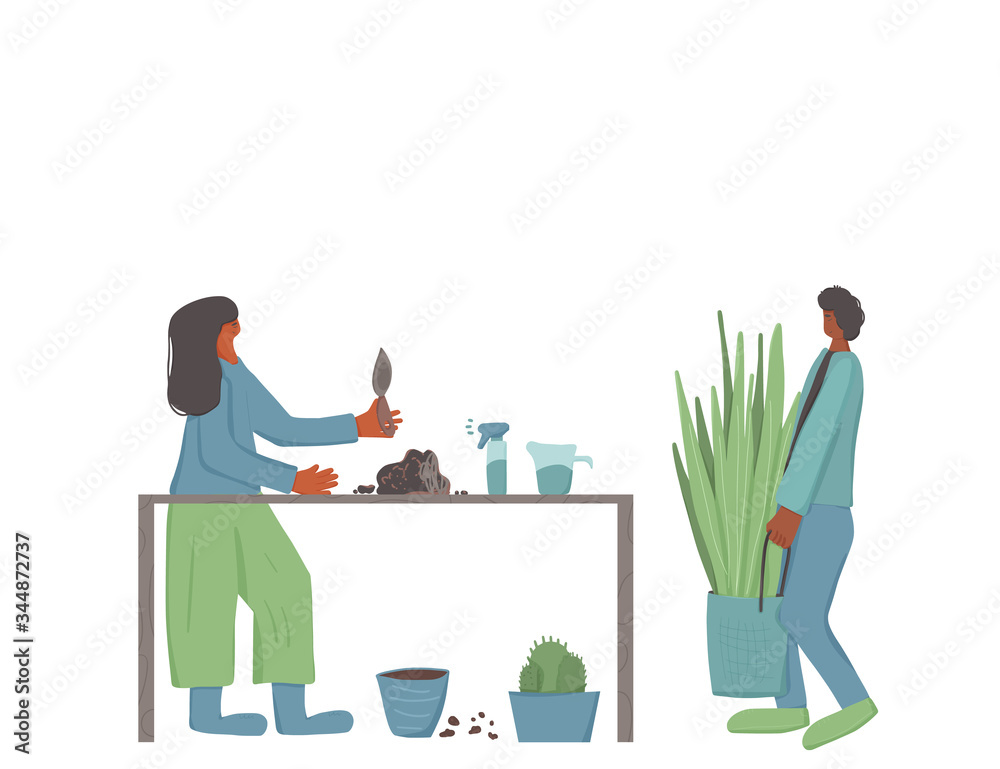 House plant lover concept Hand drawn vector flower House plant lover concept Hand drawn vector flower