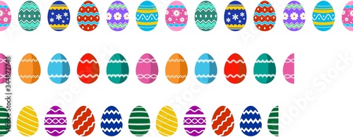 Frohe Ostern Ei Kollektion auf einem weißen isolierten Hintergrund. Nahtlos oder einzeln verwendbar.