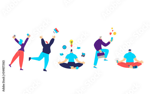 Work life balance concept. Vector human character.