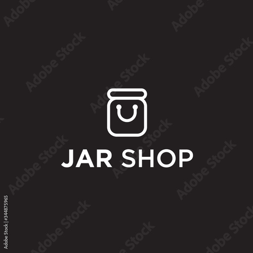 shopping jar logo / jar vector