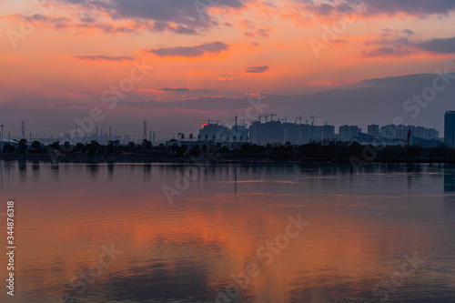sunset over the river © Habib
